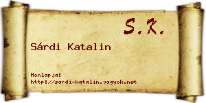Sárdi Katalin névjegykártya